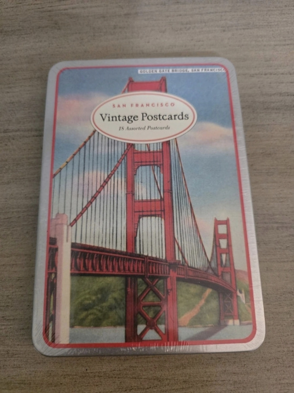 Cavallini & Co. San Francisco Vintage Postcards. San Francisco Postcard Tin NWT